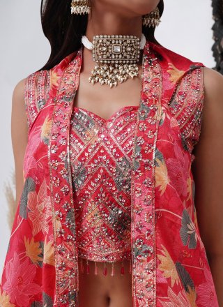 Multi Colour Pure Crepe Salwar Suit with Embroidered and Sequins Work