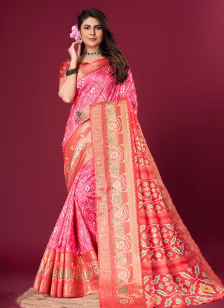 Multi Colour Satin Digital Print Work Classic Sari for Women
