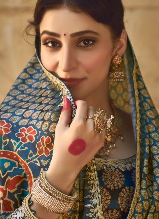 Multi Colour Silk Gota and Hand Work Contemporary Sari for Ceremonial