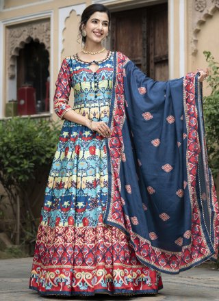 Multi Colour Silk Gown with