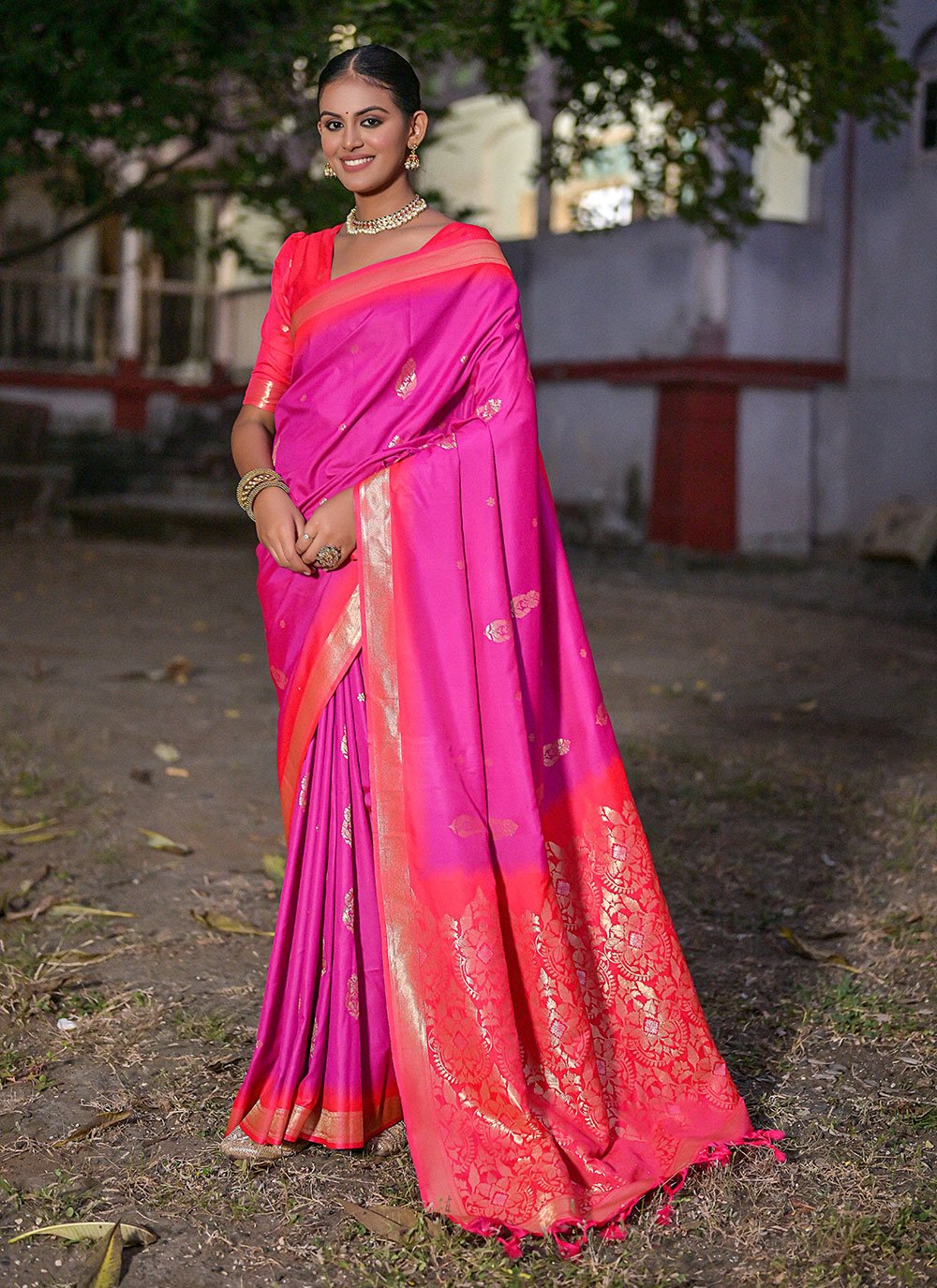 Elegant Dark Green Embroidered Saree