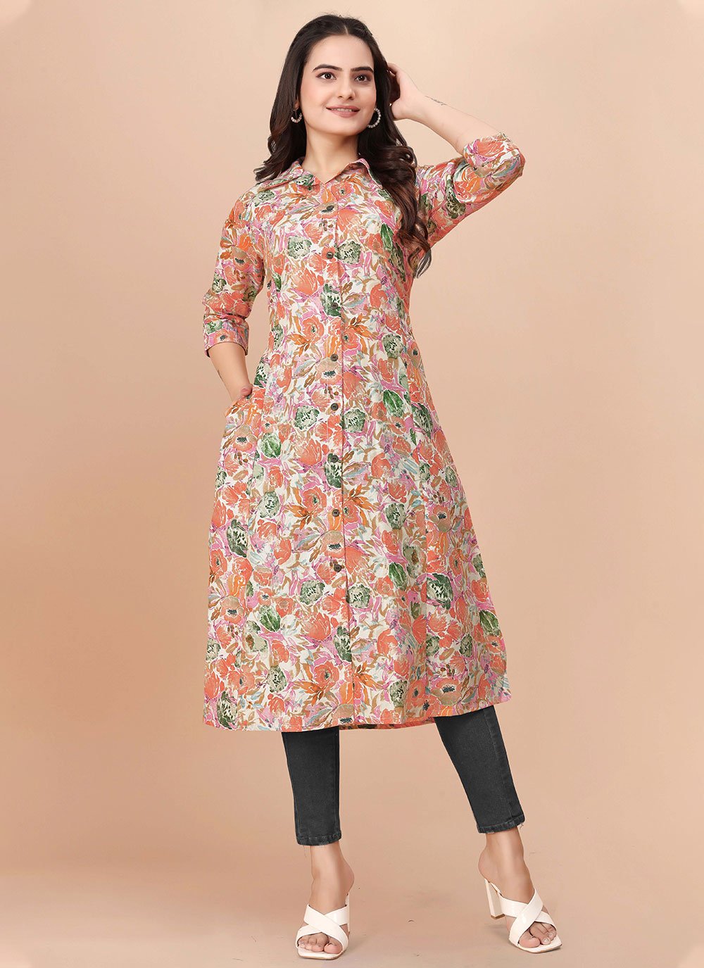 Multicolour 2025 checked kurti