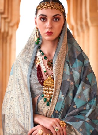 Multi Colour Viscose Designer Sari with Foil Print Work for Women