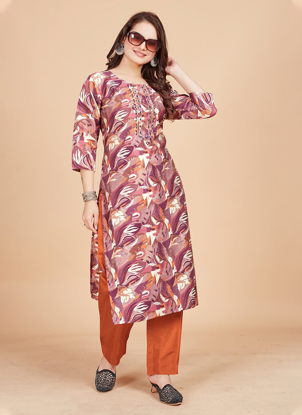 Multicolour checked clearance kurti