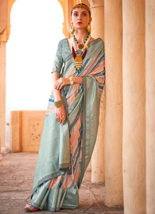 Multi Colour Viscose Foil Print Work Trendy Saree