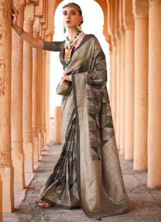 Multi Colour Viscose Trendy Saree with Foil Print Work for Women