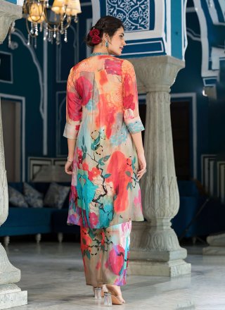 Muslin Party Wear Kurti In Multi Colour