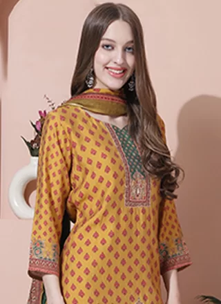 Muslin Salwar Suit with Embroidered Work