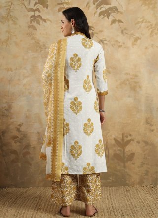Mustard Blended Cotton Salwar Suit