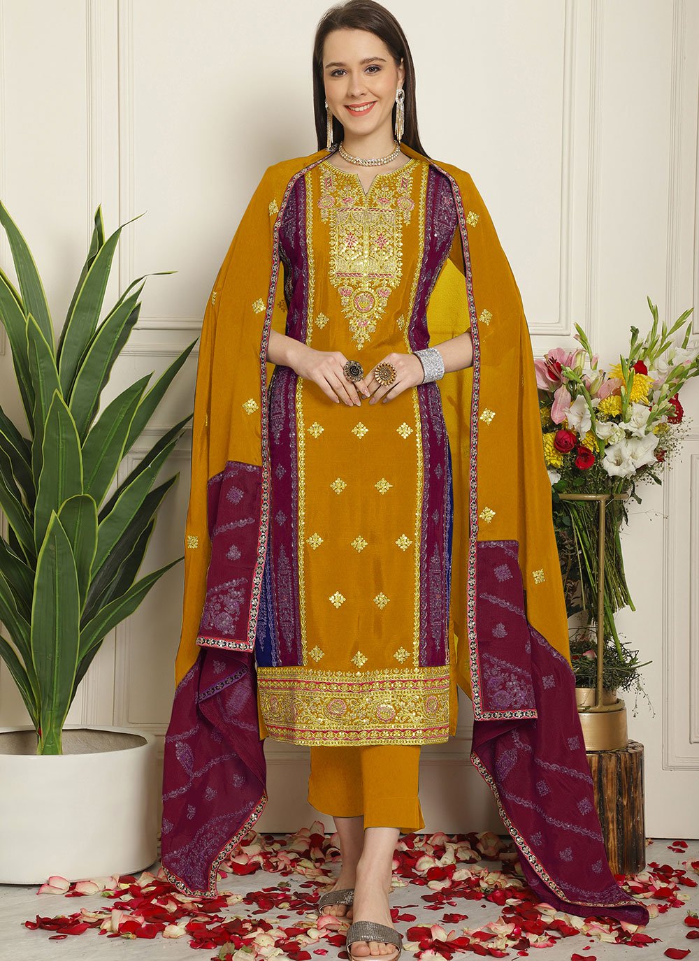 Chiffon salwar suit hotsell