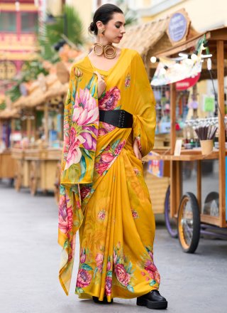 Mustard Georgette Classic Saree