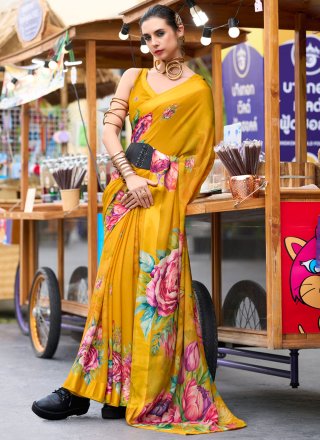 Mustard Georgette Classic Saree