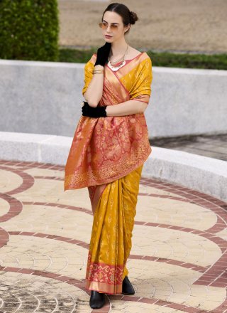 Mustard Silk Classic Sari