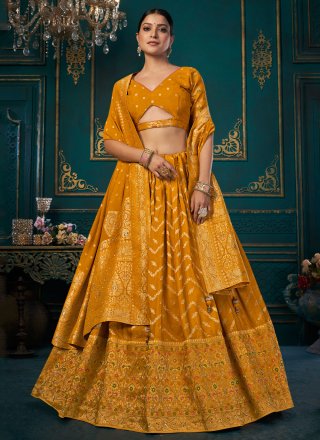 Buy Yellow Kanjivaram Lehenga Choli for Women Banarasi Silk Saree Lehenga  for Girl Pavadai Dhavani Set Half Saree for Teens Half Saree for Woman  Online in India - Etsy
