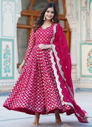 Pink Floral Print Maxi Dress – Indian Rani