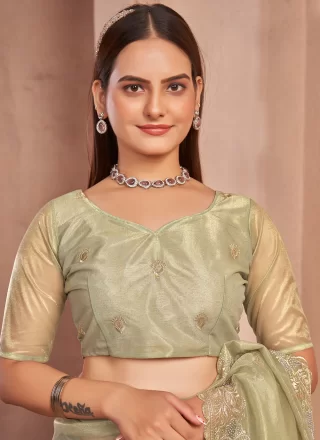 Net Classic Sari with Embroidered and Swarovski Work