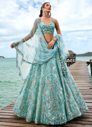 Buy online Blue N Silver Cut-out Princess Lehenga Set from ethnic wear for  Women by Aarushi's Designer Studio for ₹17269 at 0% off | 2024 Limeroad.com