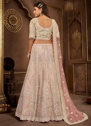 Net Readymade Lehenga Choli with Embroidered and Stone Work