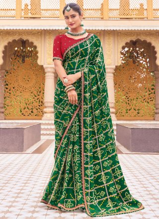 Georgette saree with cheapest Beautiful khadi print saree