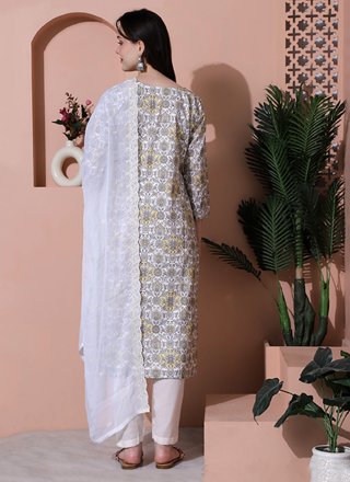 Off White Cotton Salwar Suit