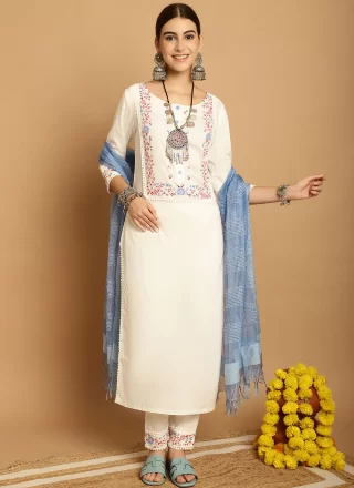 Off White Rayon Salwar Suit