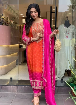 Orange Punjabi Salwar Kameez and Orange Punjabi Salwar Suit Online Shopping