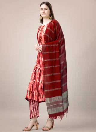 Orange Rayon Salwar Suit with