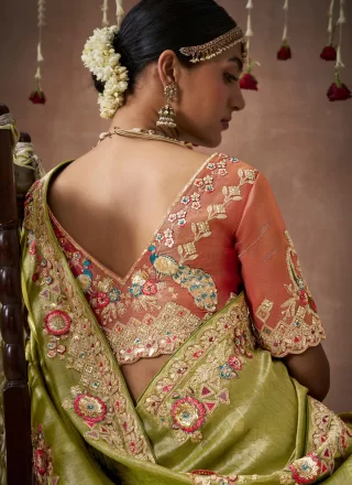 Organza Bollywood Saree with Embroidered Work