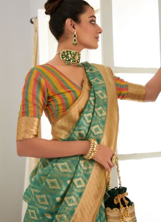 Organza Classic Sari with Woven Work