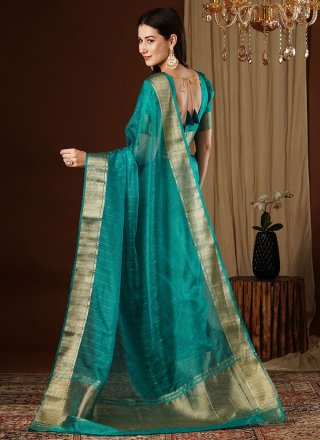 Organza Contemporary Saree In Morpeach