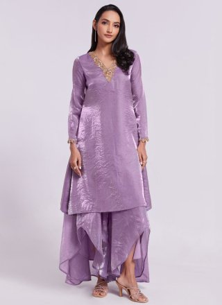 Organza Designer Kurti with Embroidered Work