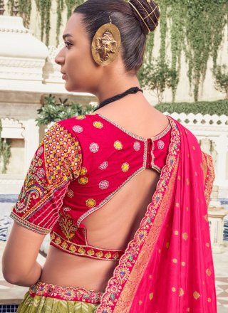 Organza Lehenga Choli In Green