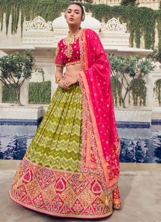Organza Lehenga Choli In Green