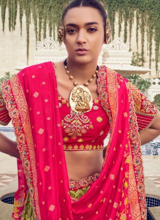 Organza Lehenga Choli In Green