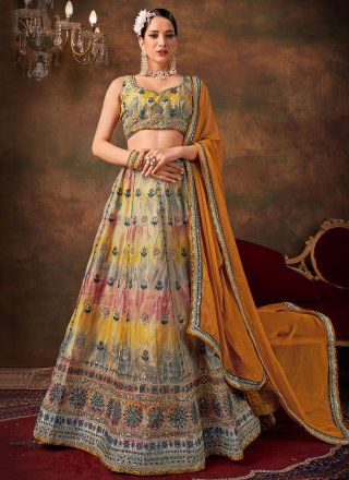 Peach Women Lehenga Sets stitched | Buy Peach Chiffon Ghagra Choli With  Floral Designs at Soch India