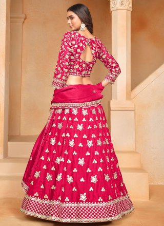 Organza Lehenga Choli with Embroidered, Sequins and Thread Work
