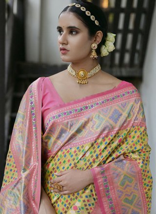 Paithni Trendy Saree In Yellow