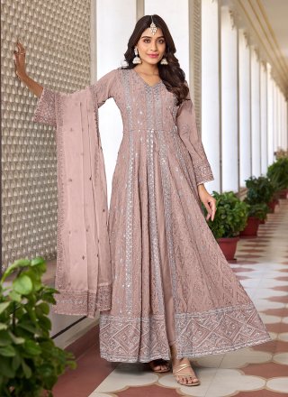 Buy Redefined Pink Partywear Anarkali Suit online at Inddus.com.
