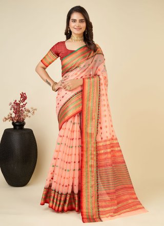 Buy Peach Sarees for Women by SIDHIDATA Online | Ajio.com