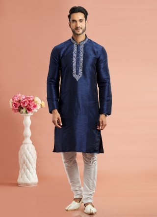 Perfect Blue Art Banarasi Silk Kurta Pyjama