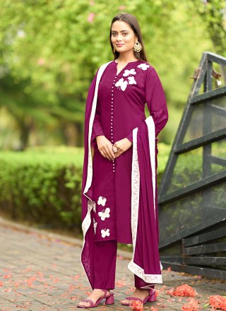 Pink Art Silk Salwar Suit