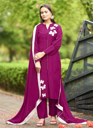 Pink Art Silk Salwar Suit