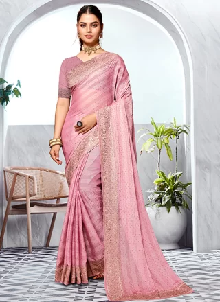 Pink Art Silk Trendy Saree