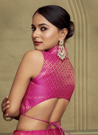 Pink Banarasi Silk Designer Blouse