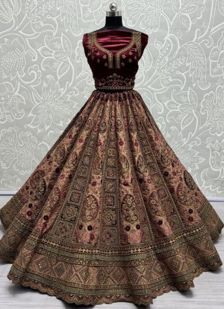 Pink Brocade Lehenga Choli