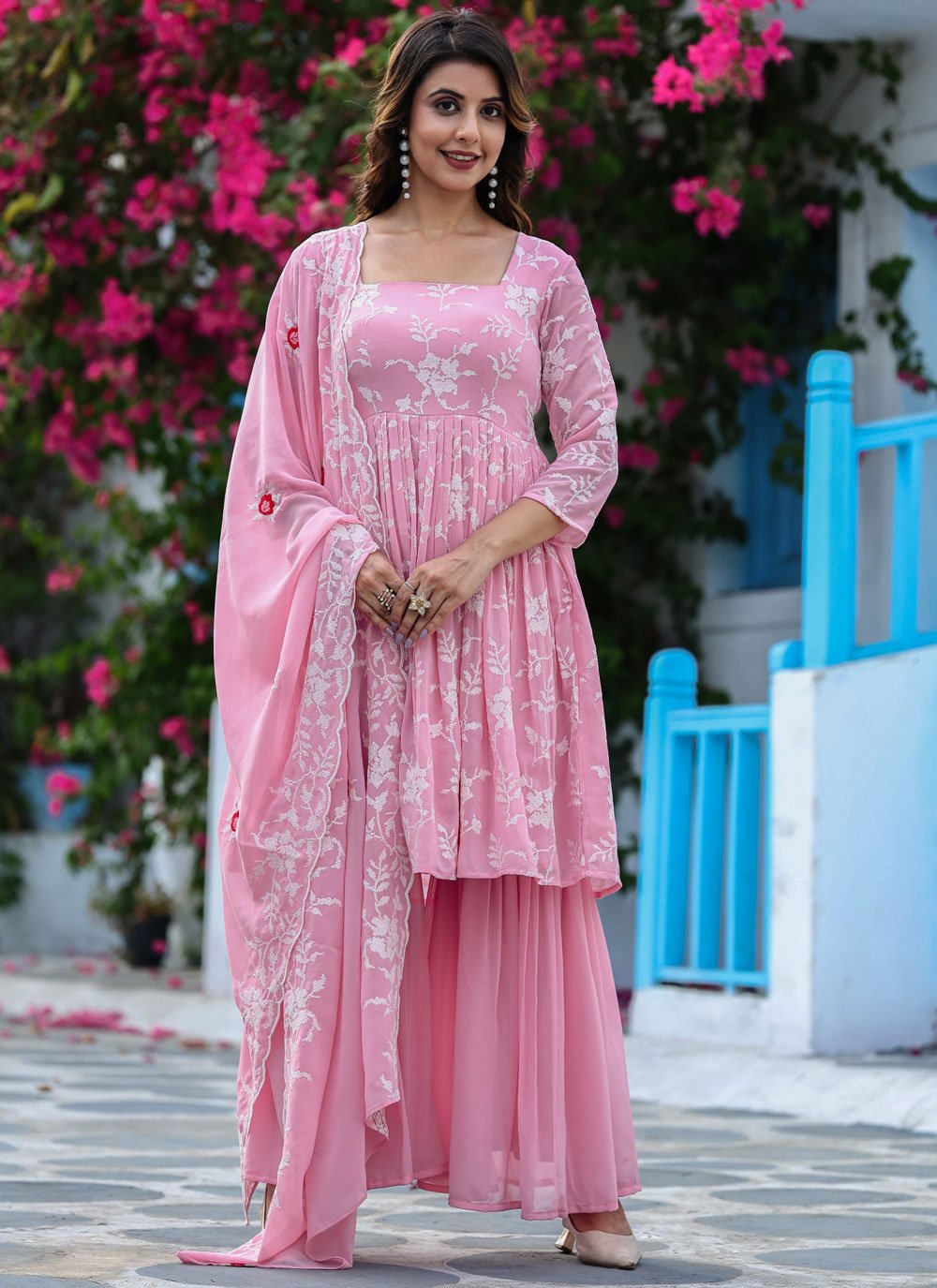 Pink punjabi salwar suit best sale