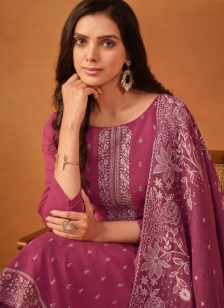 Pink Embroidered Work Georgette Salwar Suit