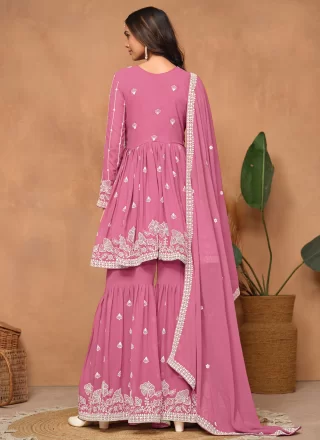 Pink Faux Georgette Salwar Suit