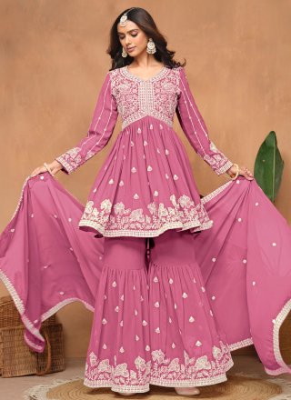 Pink Faux Georgette Salwar Suit