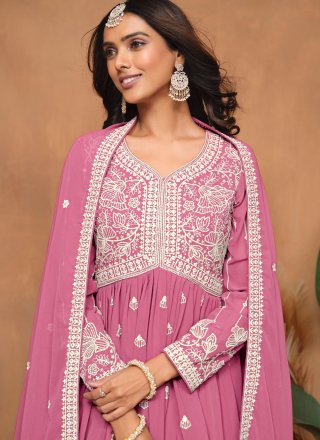 Pink Faux Georgette Salwar Suit